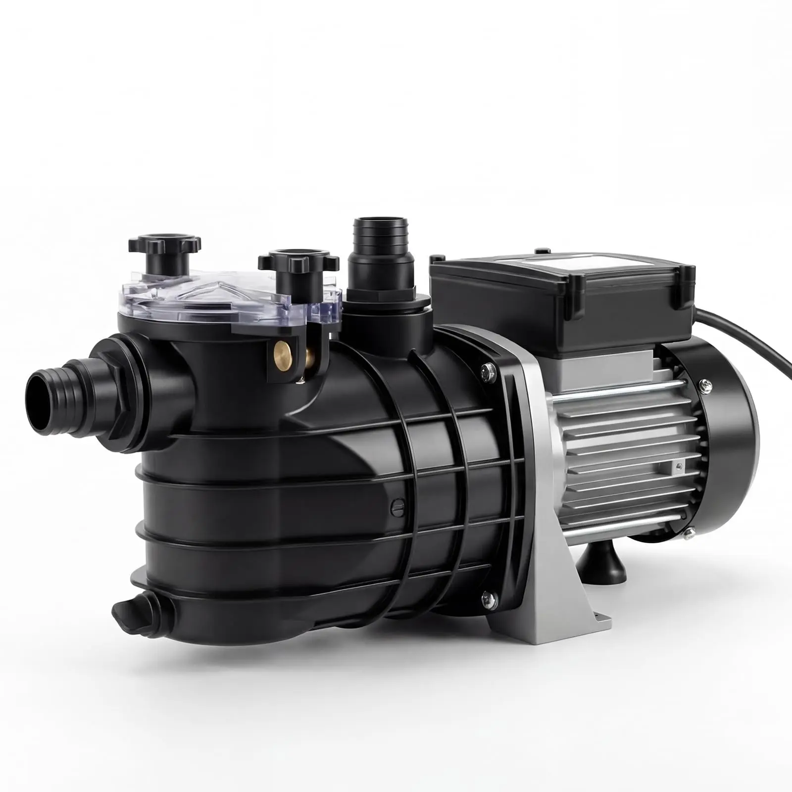 1.5 HP Dual Power Flexible Self-Priming Water Pump & Accessory, 6240 GPH Heavy-Duty Quiet Circulation, Copper Motor, Single Speed, Strainer Basket, 115V/230V, Fits 1.5"/2.0" Connectors, For Above Ground/Inground Pools, Hot Tubs, Flexible Self-Priming Wate