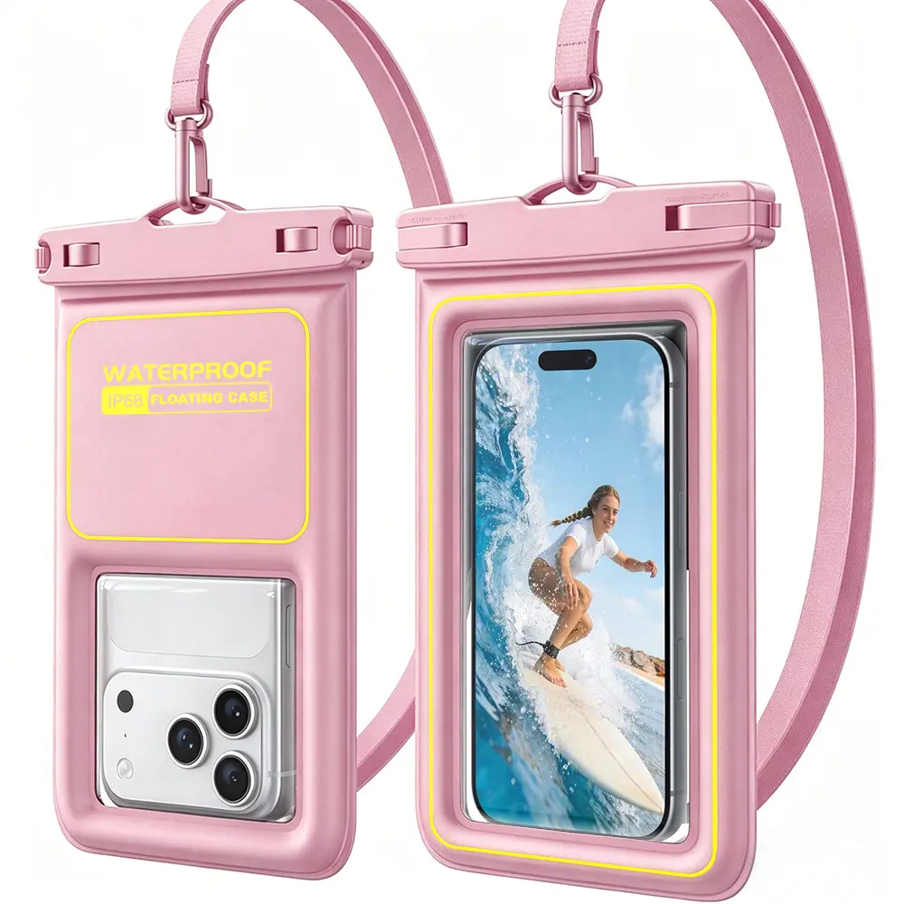 essential Waterproof Floating Phone Pouch with Touch Screen, IP68 Universal Dry Bag for Beach Swimming Kayaking Cruise ship Vacation water accessory sport clear cell phone case underwater photography