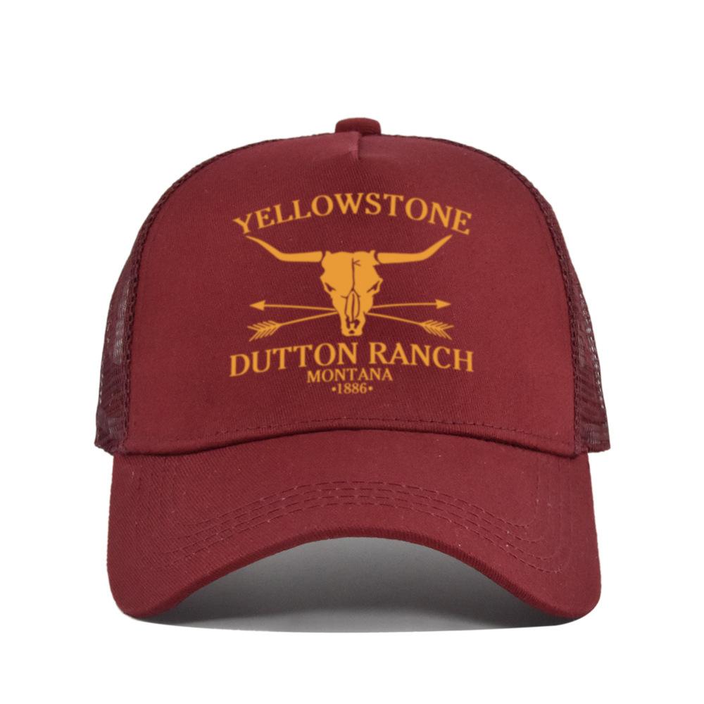 Cross-border Yellowstone baseball cap, silk-printed Yellowstone mesh cap, printed duckbill cap, unisex washable breathable sun hat