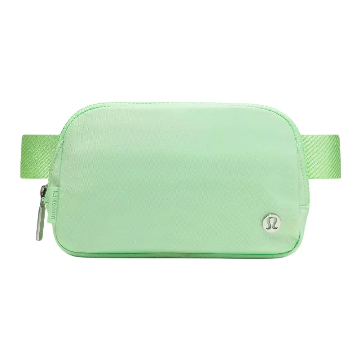 Lululemon Everywhere 1L Waist Bag – Unisex Metallic Silver Logo, Polyester, Lime Green