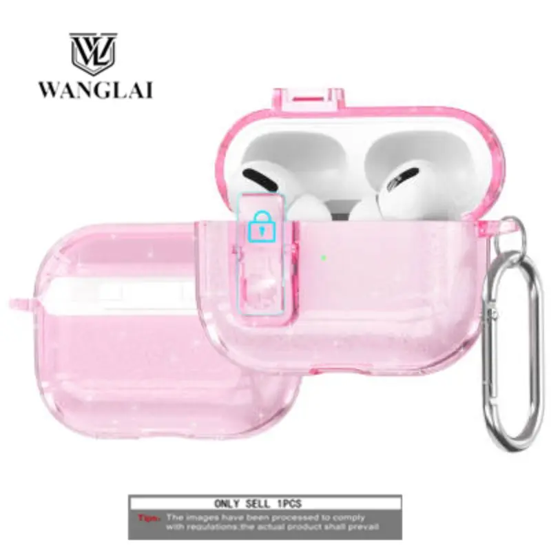 High-Quality Luxury Design Floral Pattern Transparent Lock Earphone Case, Compatible with Apple AirPods Pro3/2, Multi-Color Silicone