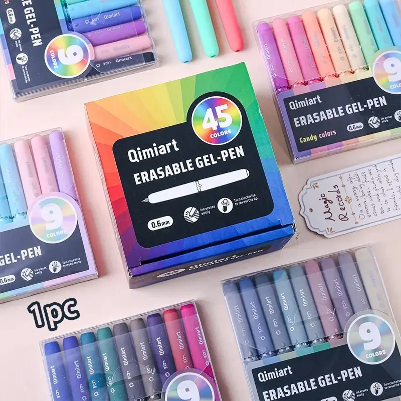 9/45 Color Erasable Gel Pen Set, Ideal for Drawing, Journaling, School Supplies, Heat-Erasable Beautiful Markers, Back-To-School Essential