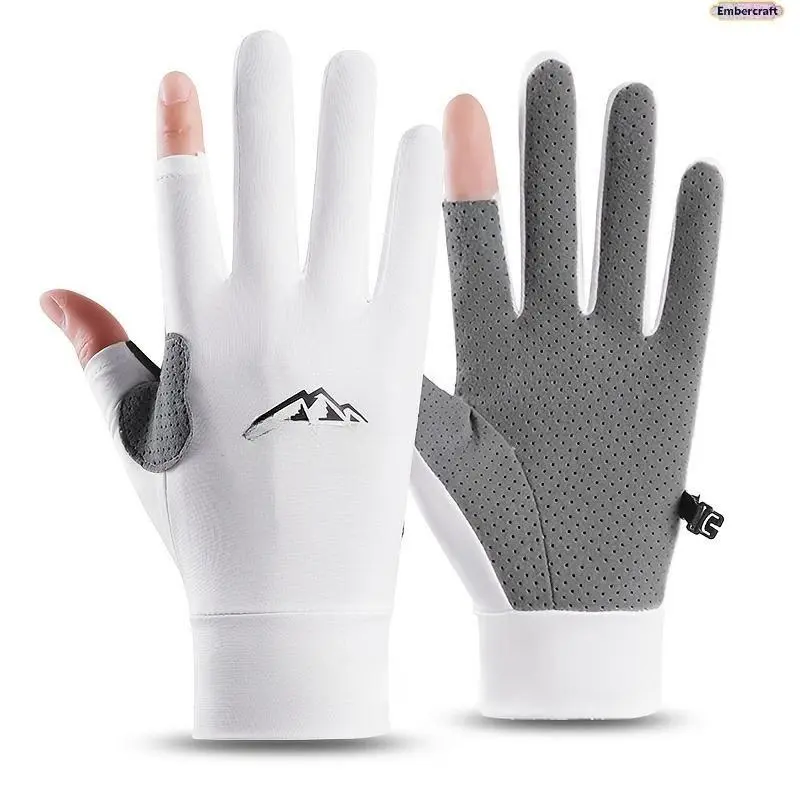 Unisex Fingerless Gloves for Summer Biking, UV-Protection Breathable Lightweight Cooling Fabric, Nonslip Grip for Outdoor Activity, Driving, Biking/Hiking