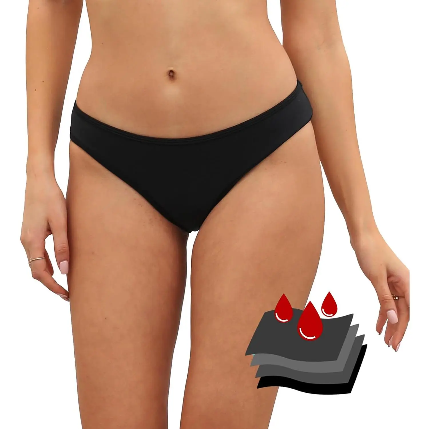 Period Swimwear Leakproof Bikini Bottoms Low Rise Swimuit Bottom Briefs for Teen Girls Women