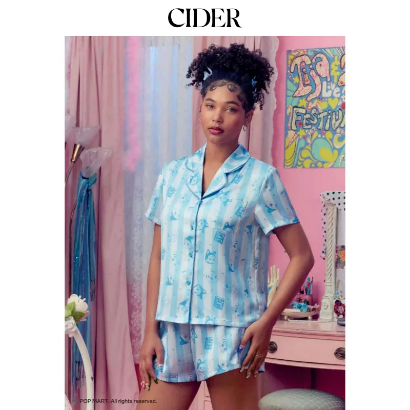 Cider Women's Peach Riot Dream In Tune Sleep Set, Frankie Loungewear Pajamas