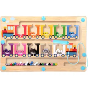 Magnetic Color and Number Maze, Montessori Toys  3 4 5 Year Old, Wooden Magnet Balls Puzzles,Learning Educational Sensory Toys  Toddlers and Kids Boys Girls,Christmas Stocking Stuffers  Kids New model