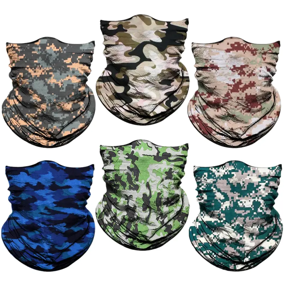 Dust Proof Tactical Face Mask Balaclava Tactical Camo for Christmas Gift, 6 Counts Breathable Sun Care Face Cover for Motorcycle, Shooting, Skiing, Climbing, Hiking, Travel, Outdoor Dustproof Mask, Sports & Outdoor Accessories, Tactical Desert Scarf