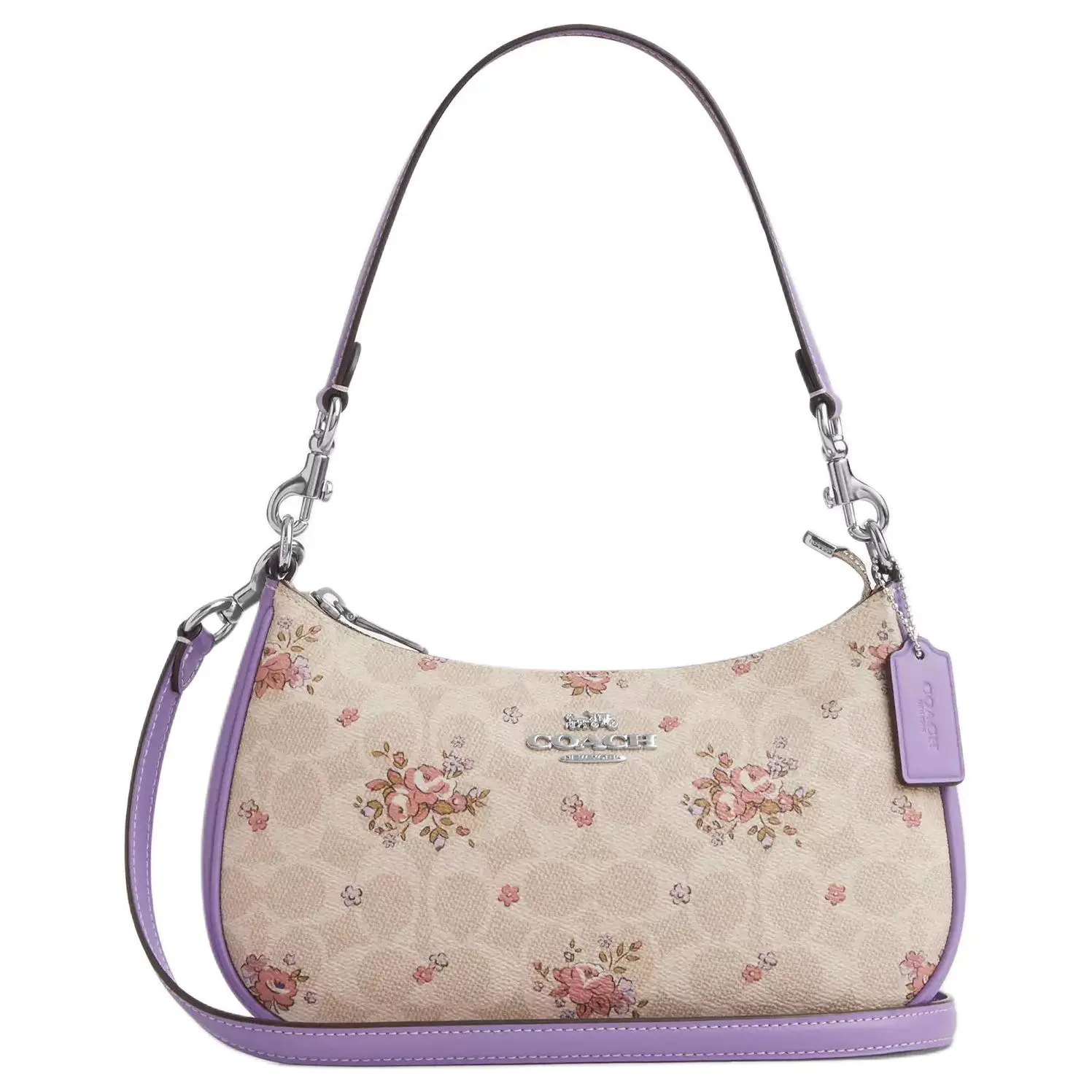 COACH Teri 24 Adjustable Detachable Strap Coated Canvas Shoulder Handbag, Medium, Women’s, Multicolor