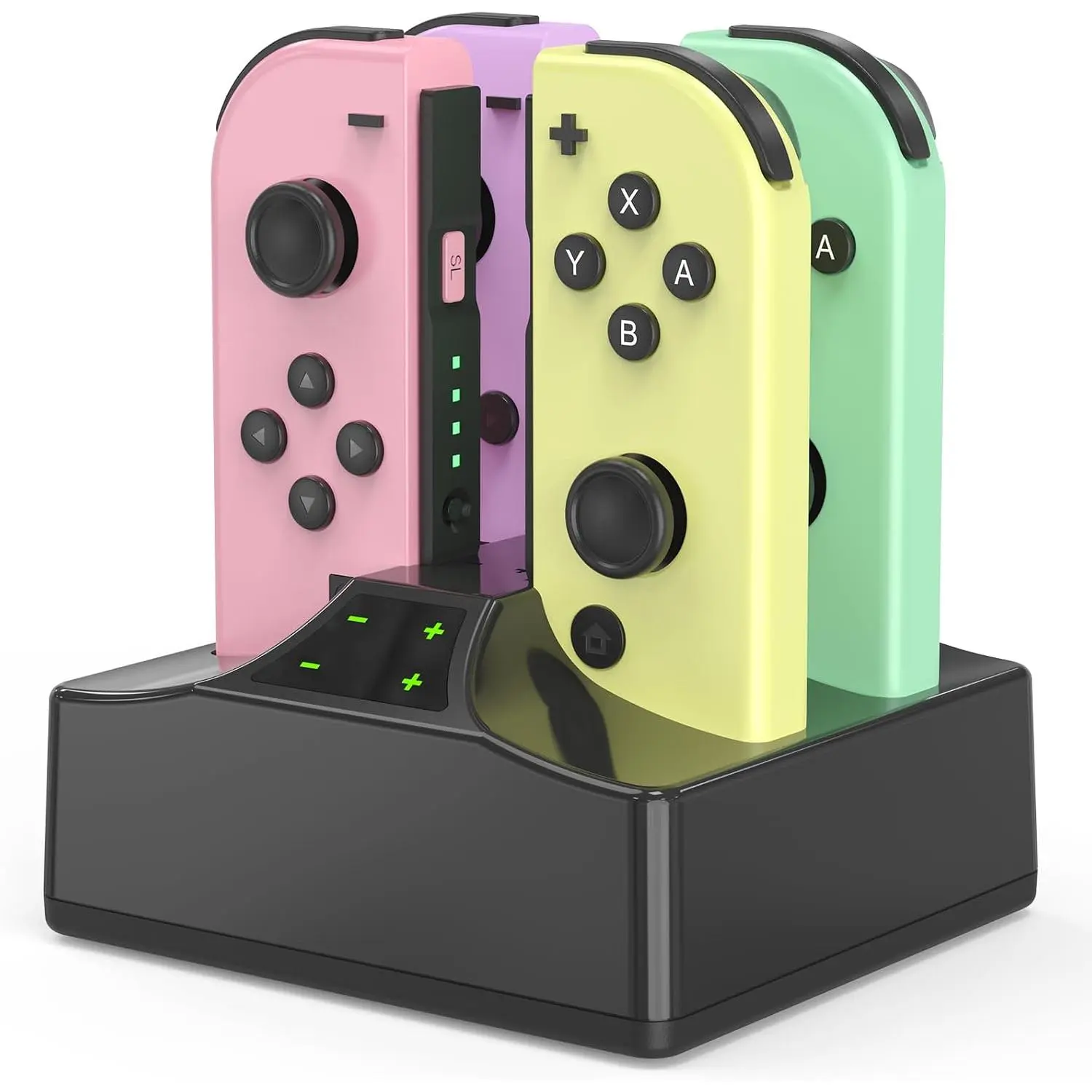 Joycon Controller Charging Station - 4-Controller Dock with USB Type-C Cord, Compatible with Nintendo Switch Joycon Accessories, Plug-and-Play for Android Devices, Led Light