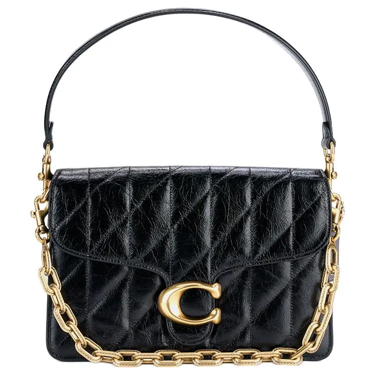 COACH Tabby 26 Quilted Chain-Handle Leather Shoulder Bag for Women in Black