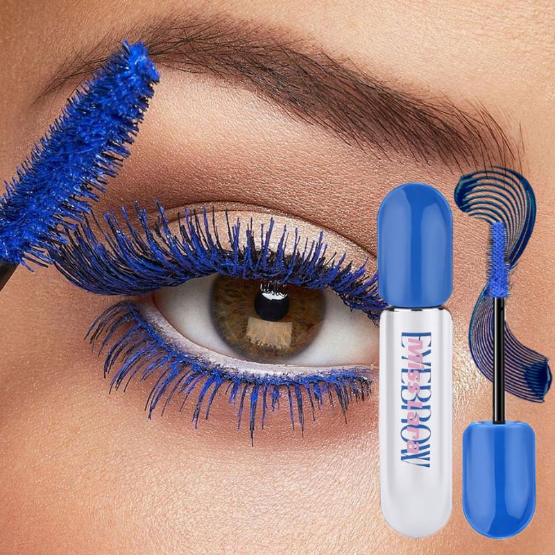Long Lasting Blue Mascara, 1 Count Natural Curl Eyelashes Mascara for Eyelashes Lengthening Volumizing Defining Fluffy Lashes Mascara, Professional Eye Makeup Products, Cosmetic