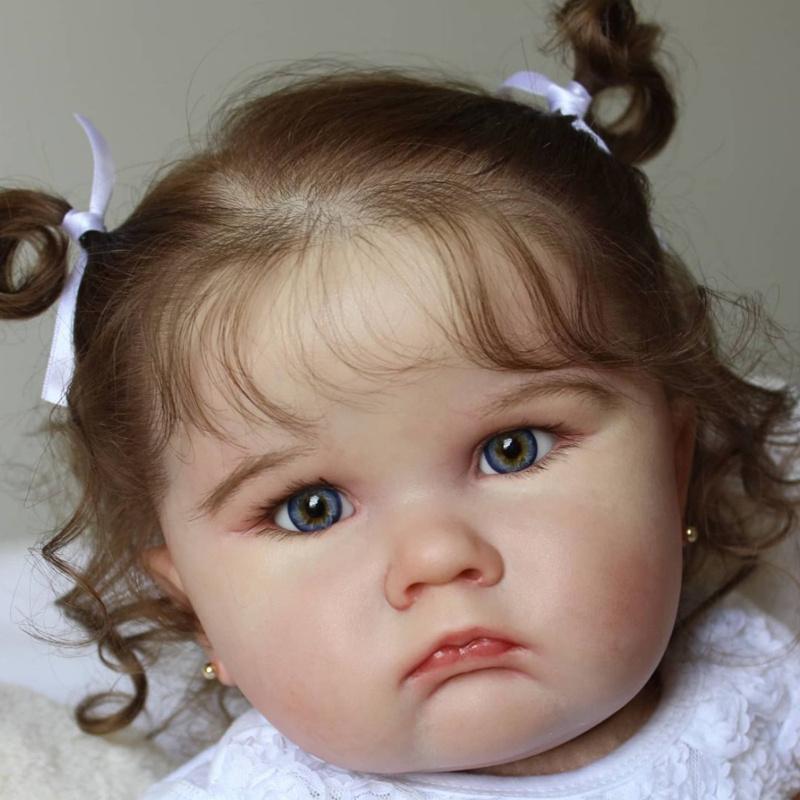 A complete set for the baby  Rebirth Doll 52cm 21 inch Soft Vinyl Reborn Baby Fat Big Doll with Advanced Acrylic Eyes Rooted Hair 3D Painted Realistic Skin for Children's Gifts Grateful Kids Gifts