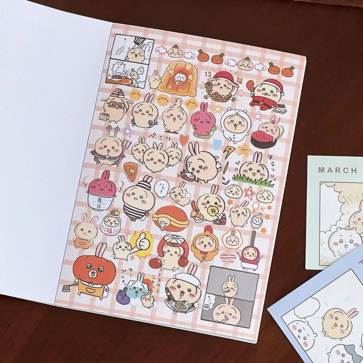 Chiikawa Character Cute Sticker Book with Hachiware Usagi Kawaii Stickers - Home Decor Supplies for Girls, Ideal for Journal Decor & DIY Scrapbooking
