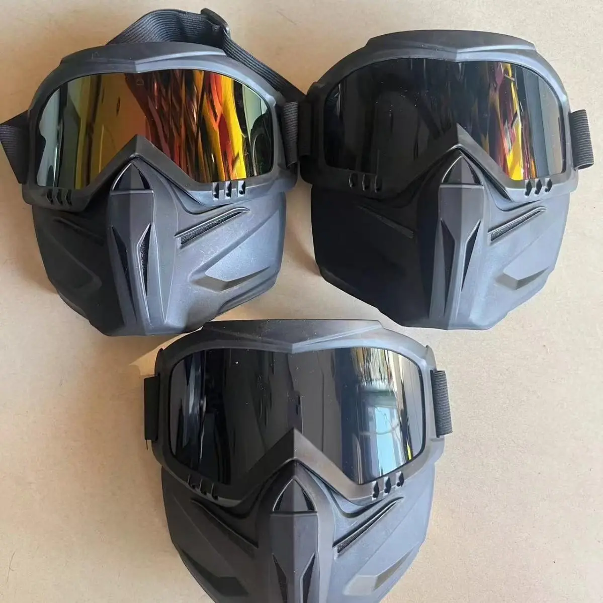 Dustproof Face Shield Goggle Combo | Anti-Sand & UV Protection for MTB, Dirt Bike, Riding &Tactical CS