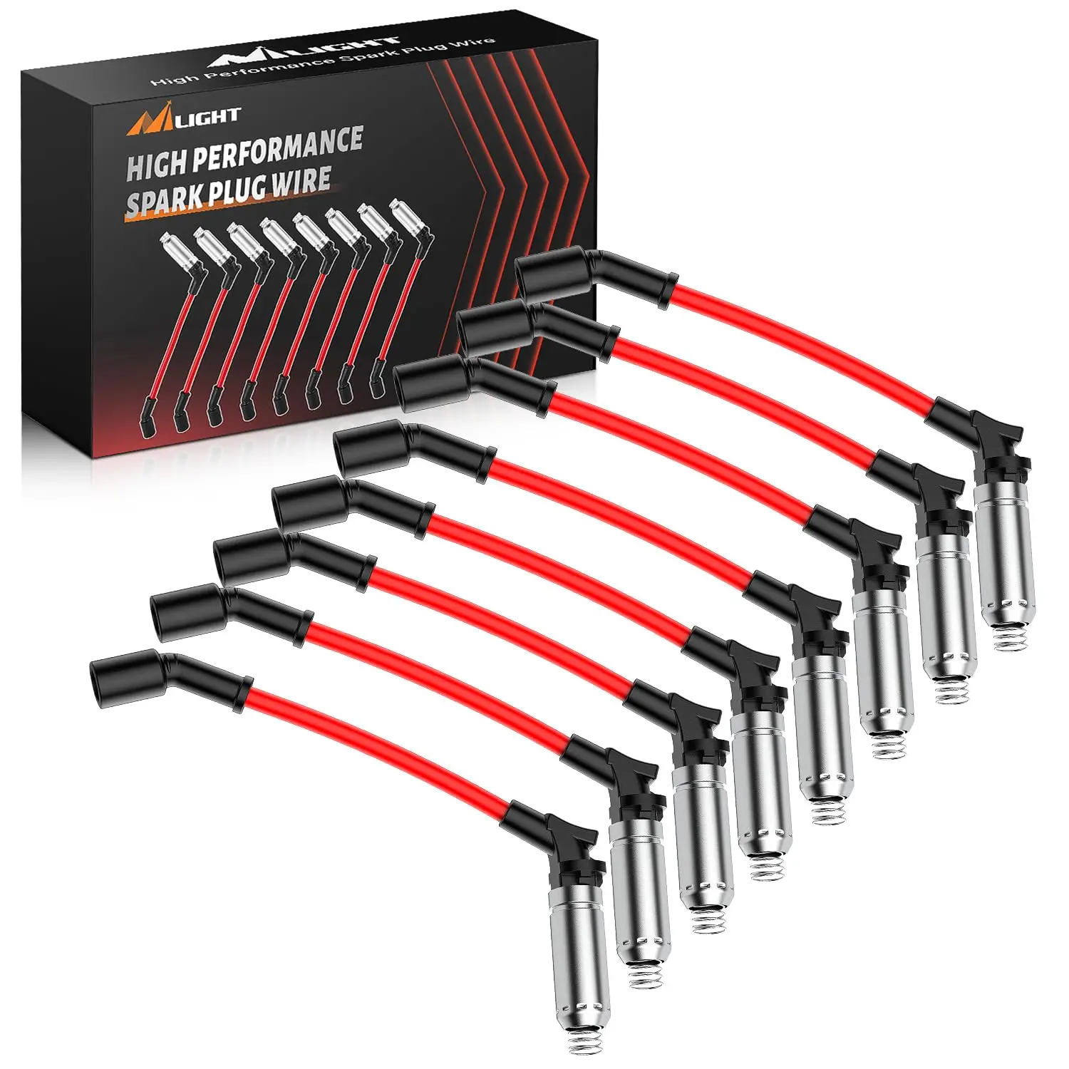Nilight High Performance 10.2mm Ignition Spark Plug Wire - Heat-Resistant, High-Conductivity Wire for Chevy GMC V8 Engines (Sierra, Yukon, Silverado, Suburban), Prevents Short Circuits, Enables Smoother Starts, 48322R Replacement