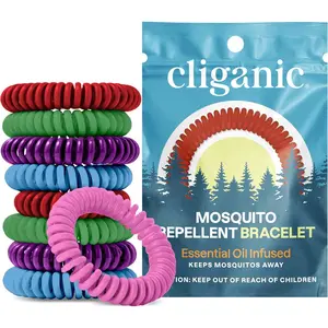 20 Pack Mosquito Repellent Bracelets for Adults & Kids (Rainbow Colors) - Natural DEET-Free Bands, Individually WrappedGift.