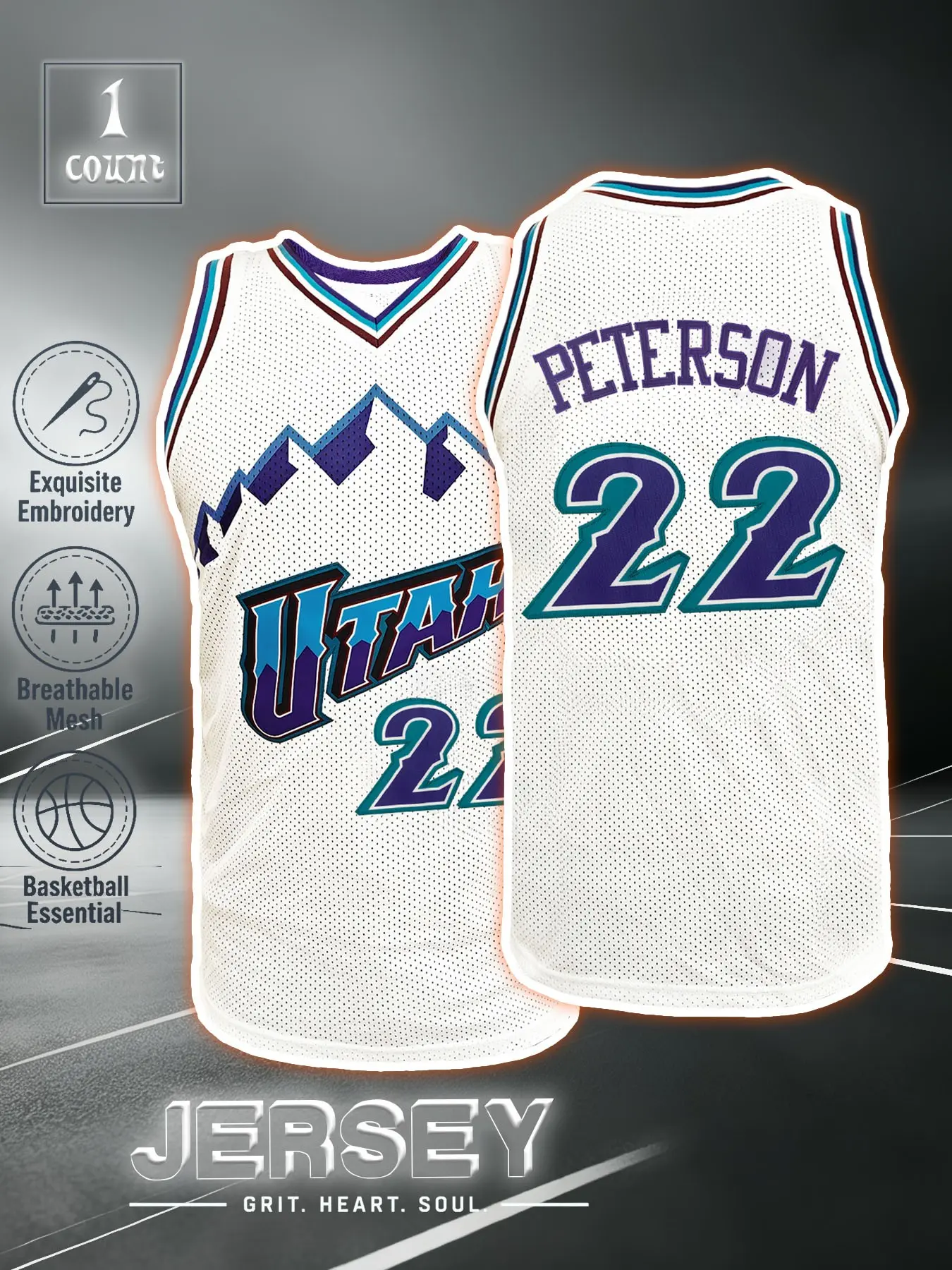 Men's Snow Mountain # 22 Embroidered Basketball Shirt Breathable Mesh Sleeveless Sportswear Men's and Women's Fan Tank Top, Athletic Top