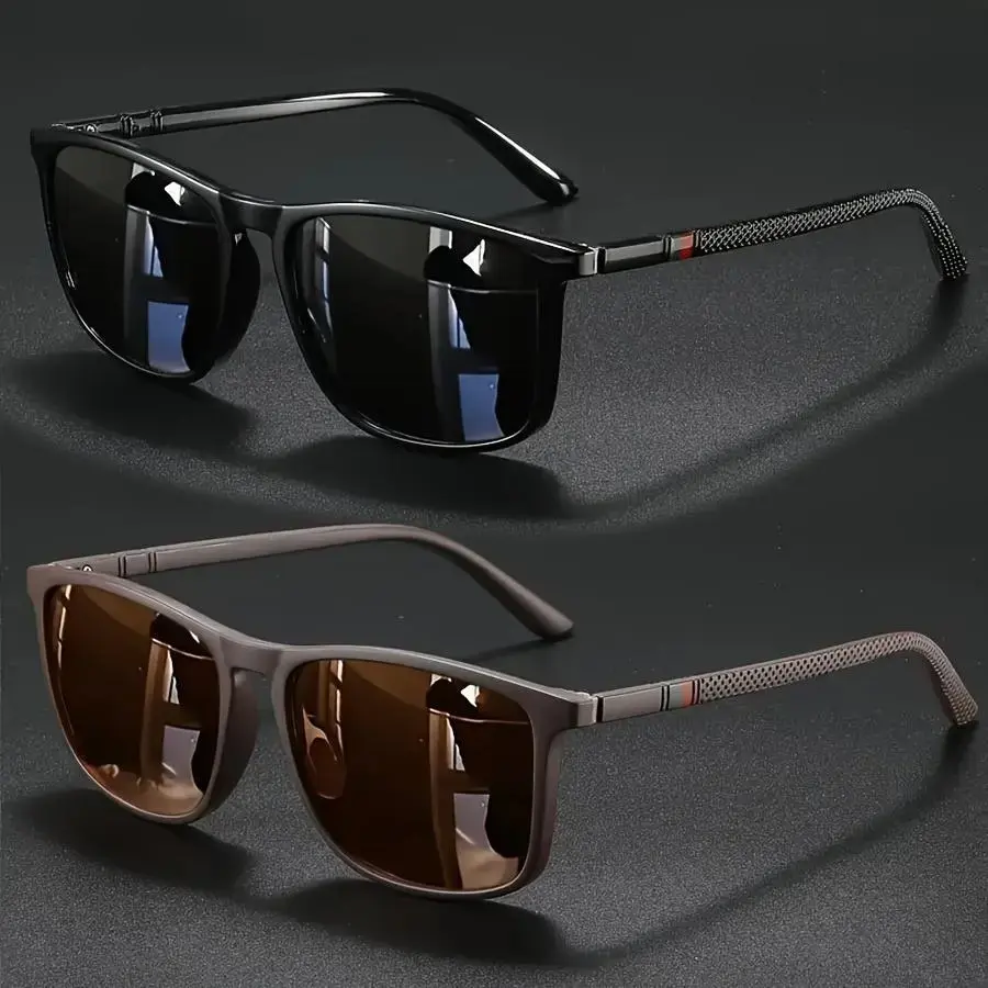 2-Pack Retro Futuristic Square Sunglasses for Women and Men, Trendy Y2K Fashion Shades for Driving, Vacation, Outdoor Cycling, Sports, Streetwear and All-Season Gift