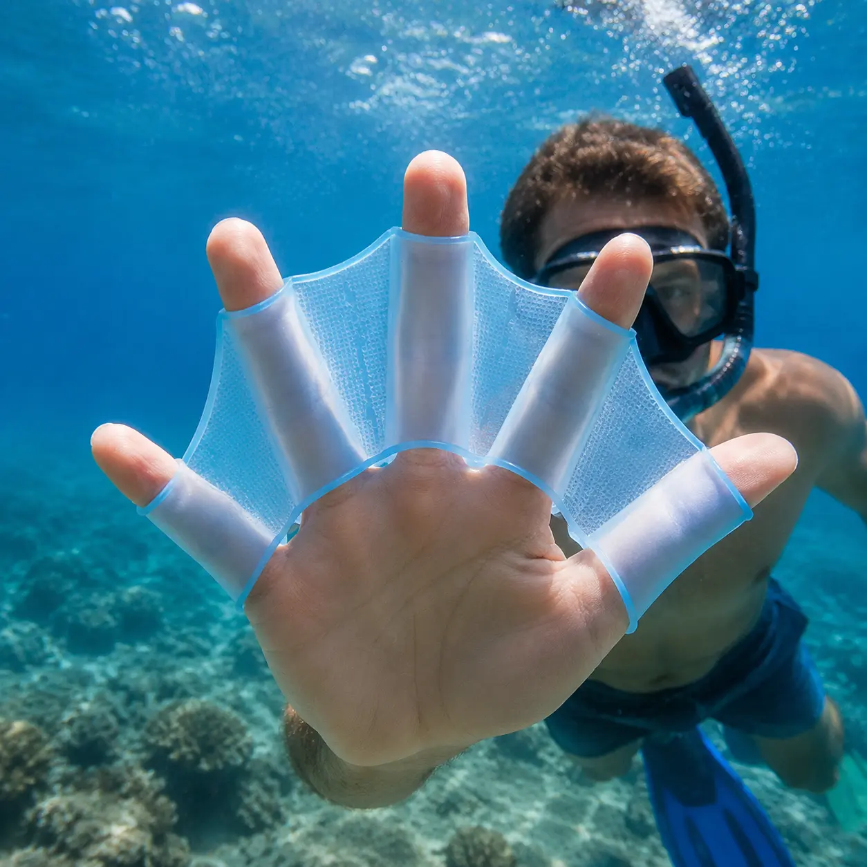 Ergonomic Silicone Webbed Hand Gloves for Swimming, Snorkeling, and Paddling – Unisex Adult and Youth Size Options, Enhanced Propulsion, Durable Flexible Fit, Ideal for Training, Recreation, and Water Sports Enthusiasts