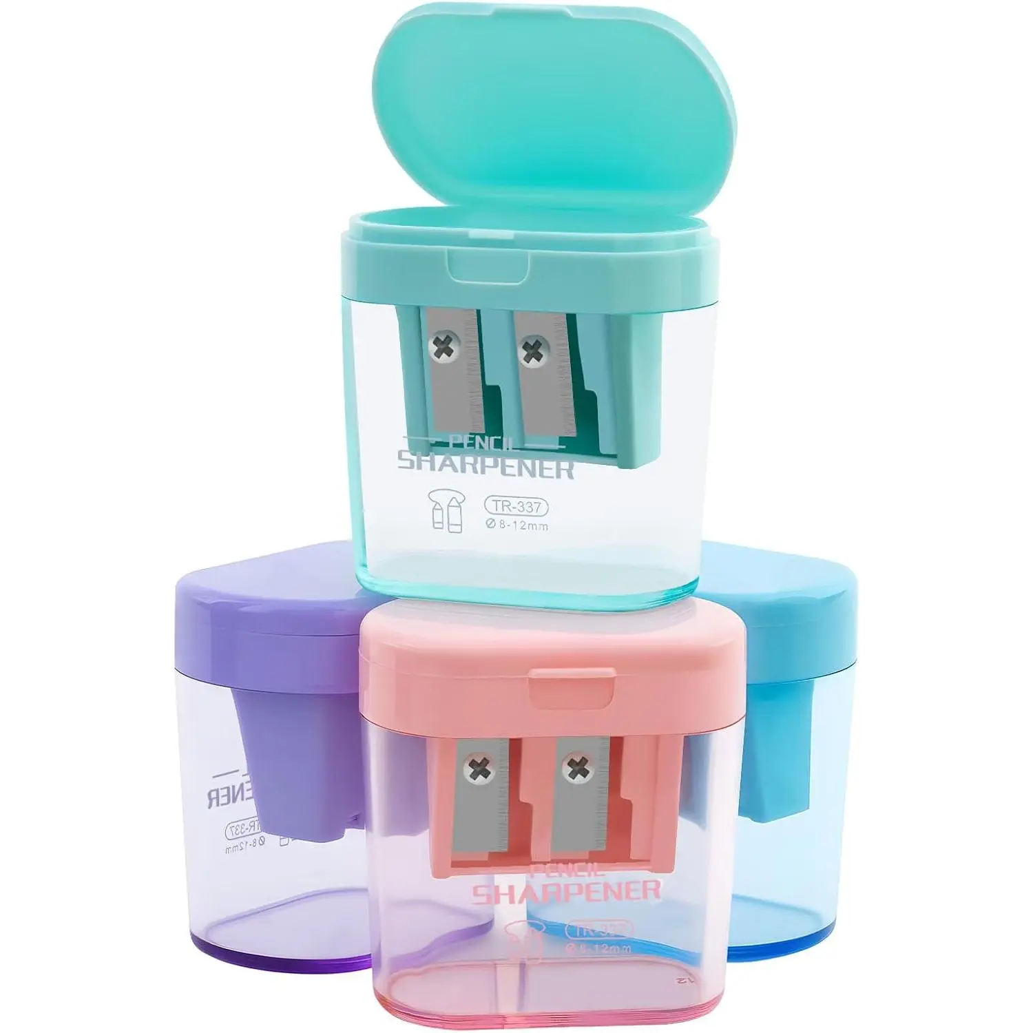 Manual Pencil Sharpeners, 4 count | Colorful Handheld Pencil Sharpener for ,  Hole, Colorful