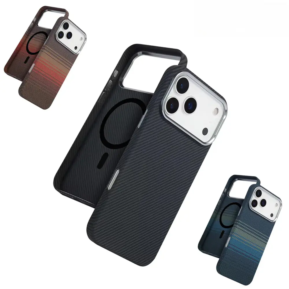 Carbon Fiber Texture Hard Thin Magnetic Smartphone Casing, Premium MagSafe Cover for iPhone 12-16 & 17 Pro Max, Strong Magnet, Skin-Friendly Business Design, Metal Buttons, Camera Protection, Handheld Device Accessory