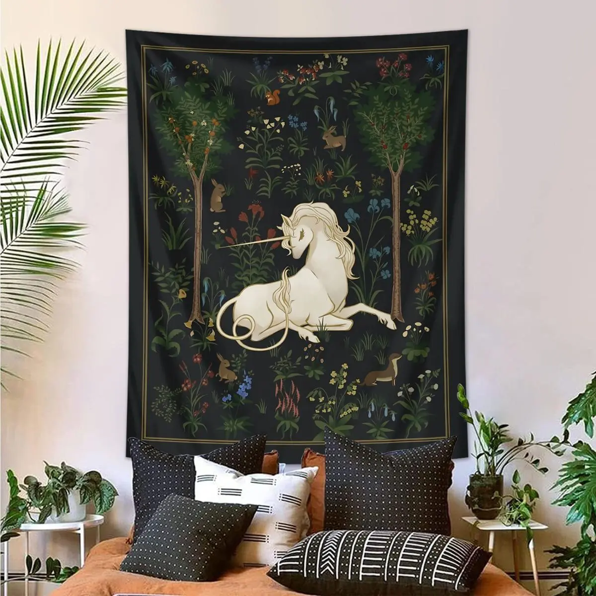 Unicorn Pattern Tapestry, Wall Hanging Decor for Home Living Room Bedroom, Wall Art Decor for Home Office Dormitory