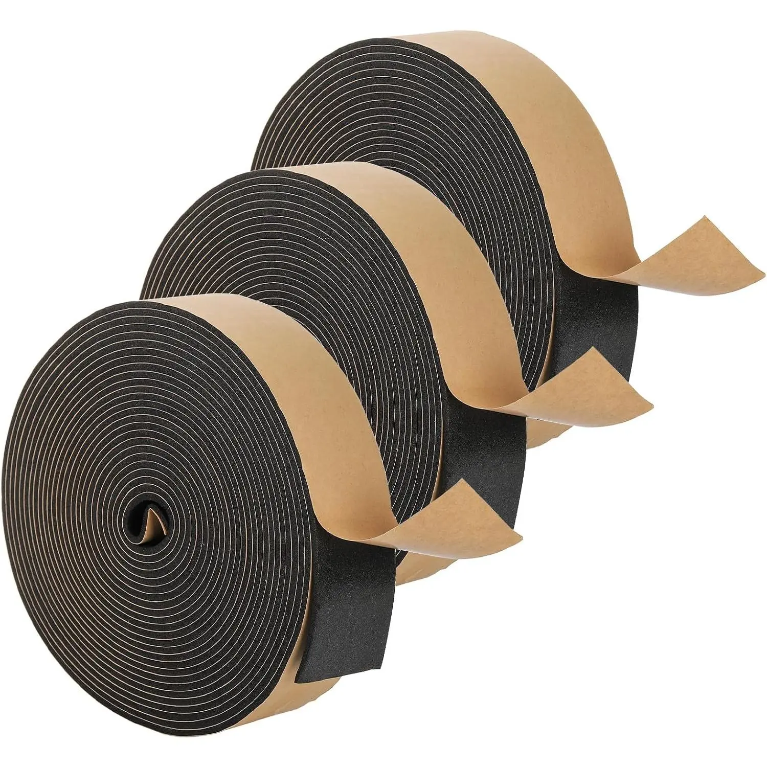 99  Weather Stripping  Seal Tape, 2 Inch Wide x 1/8 Inch Thick Self Adhesive  Insulation Tape Weatherstrip Soundproof Tape for Pipe, Window Door Air Conditioner Seal, 3 Rolls