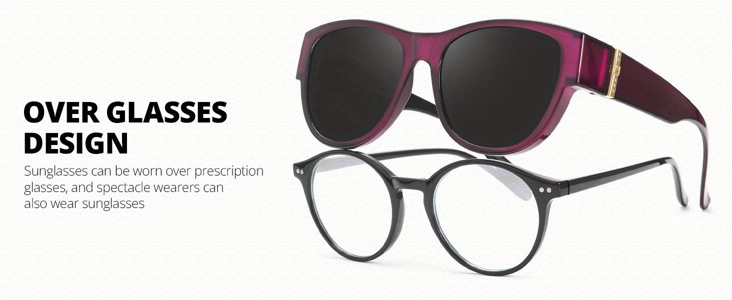 Myiaur Polarised Fit Over Sunglasses for Women, UV400 Protection TR90 Lightweight Frame, Trendy Eyewear for Daily Wear & Driving