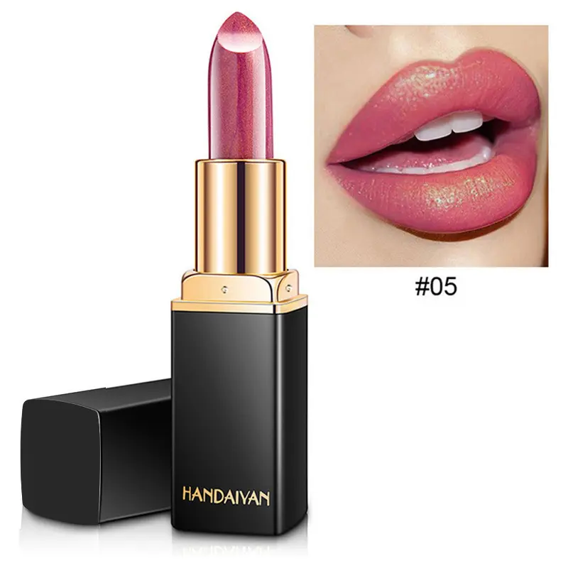 Temperature-Changing Lipstick - 9-Color Mermaid Princess Shiny Metallic Pearlescent Gold Lip GlossMakeup Cosmetic Glossy Lip Care