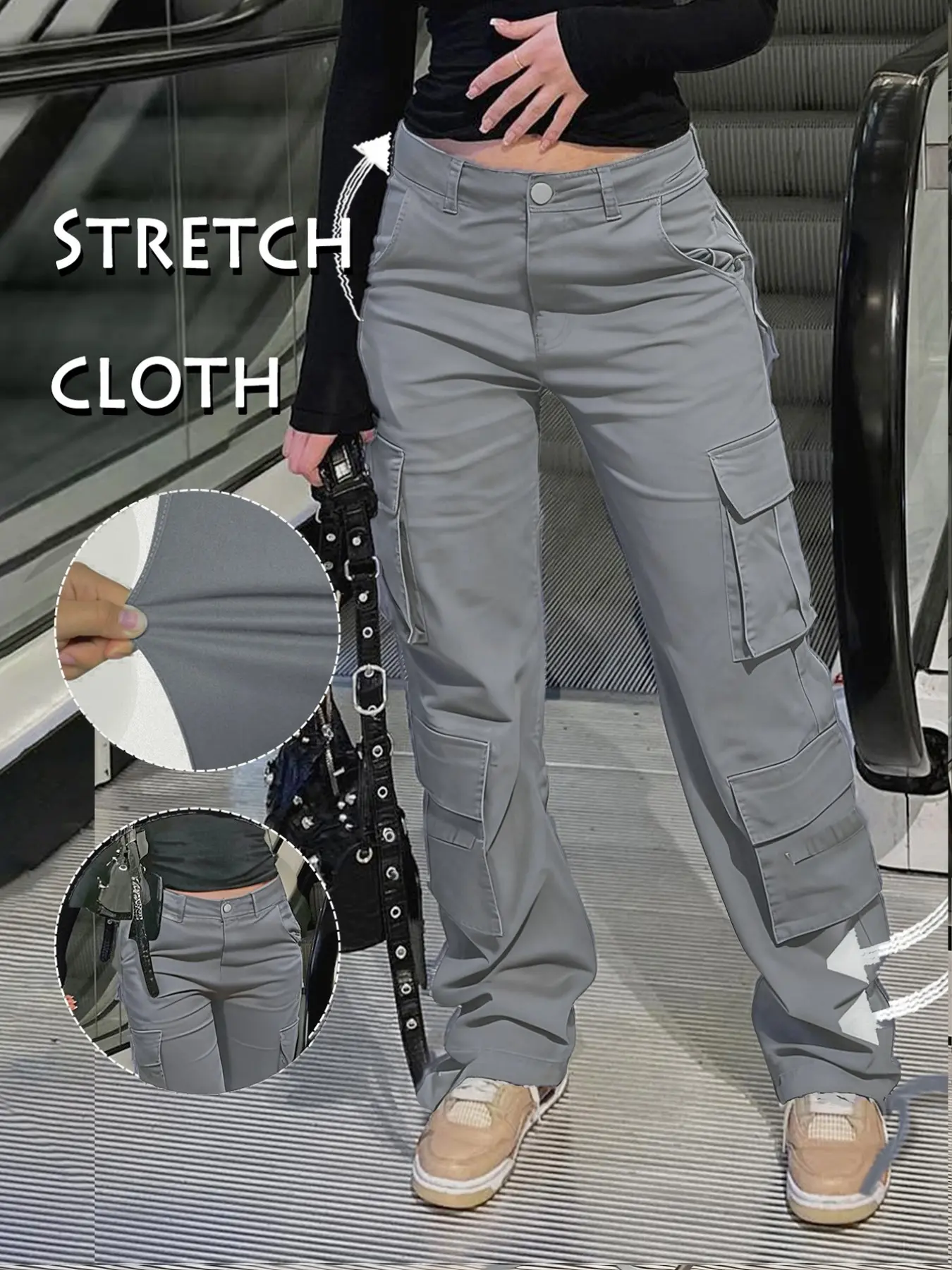 GILIPUR American Retro Work Pants, High-Waisted Slimming Straight-Leg Wide-Leg Pants, Multi-Pocket Design, Essential for Street Fashion Outfits TChic