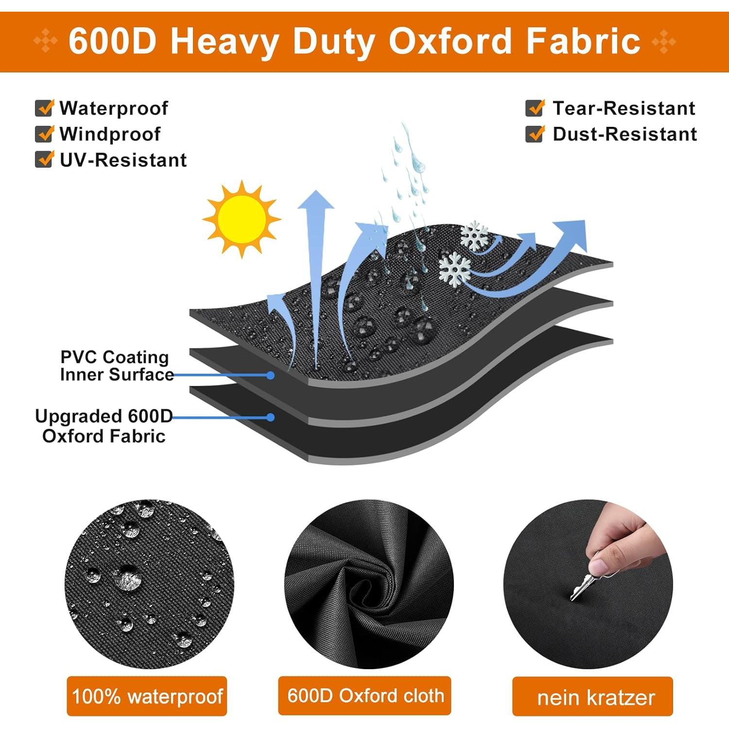 Grill Cover,72 inch Heavy Duty Grill Cover for Outdoor Grill,600D  Anti-UV Fade-Resistant Barbecue Gas Cover with Adjustable Straps for Weber,Genesis,Charbroil and More Grills