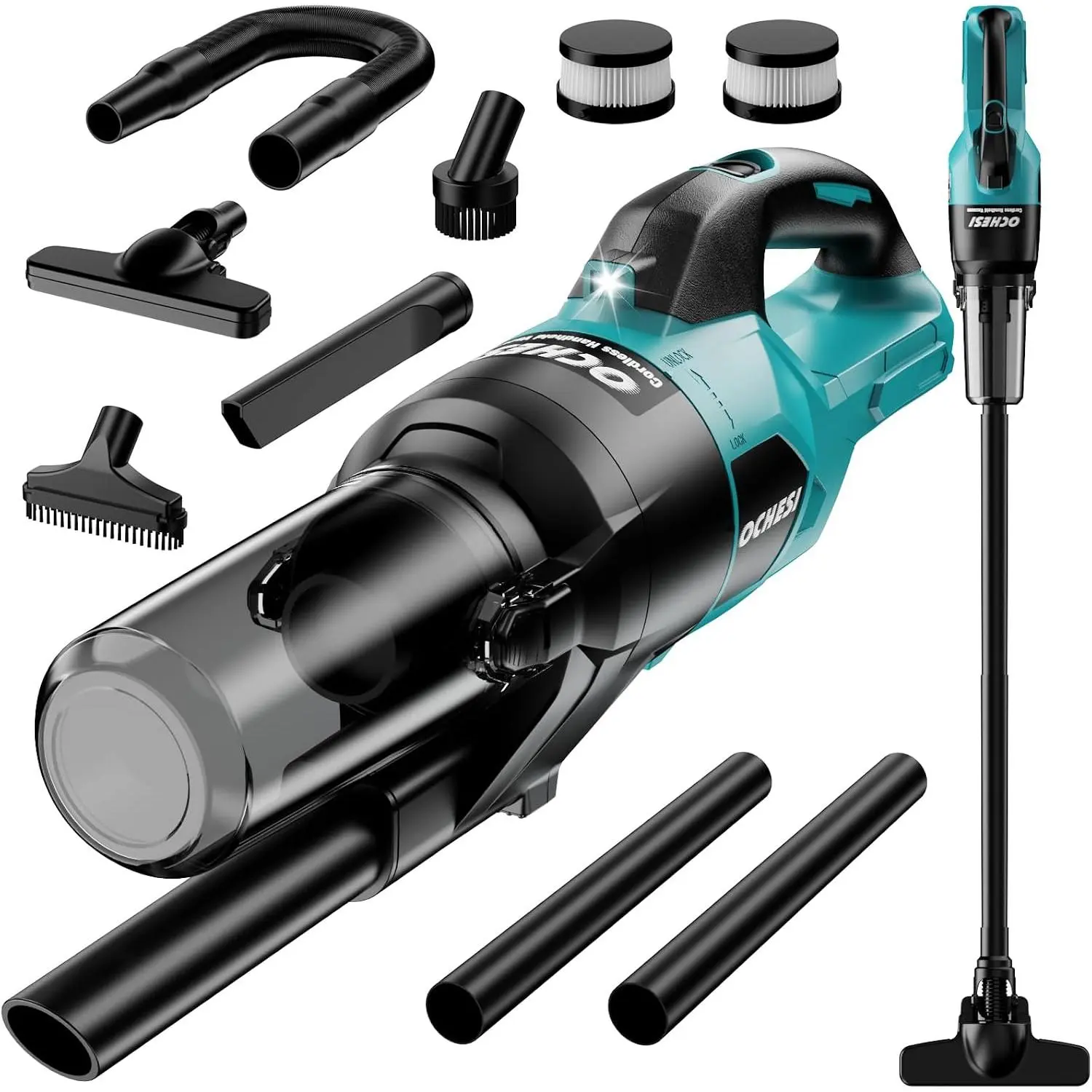 Cordless Vacuum Cleaner for Makta 18V , 6 in 1 Handheld Electric Vacuum Cleaner with HEPA Filter and LED Light, 46 CFM Portable Hand Vacuum for Floor, Carpet,  ( Not Included)