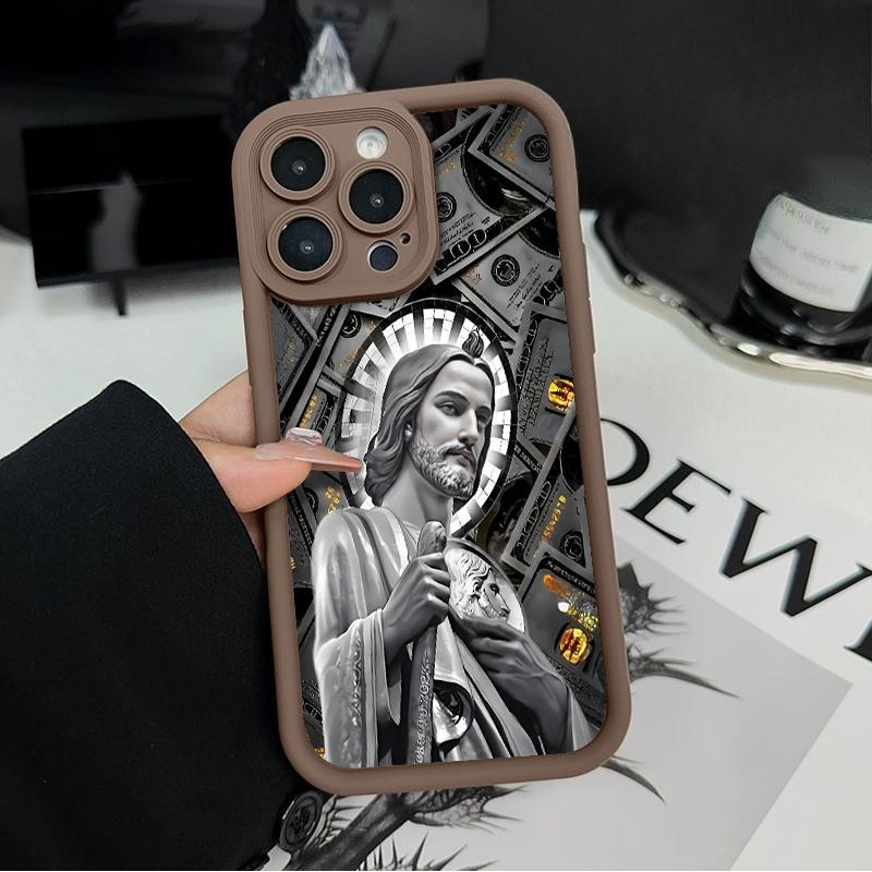 San Judas Tadeo Pattern Phone Case , Soft Silicone Tpu Protection and Shockproof For iPhone 17 16 15 Pro Max 14 16Pro 13 12 11 X Plus Air Mini 17e Money