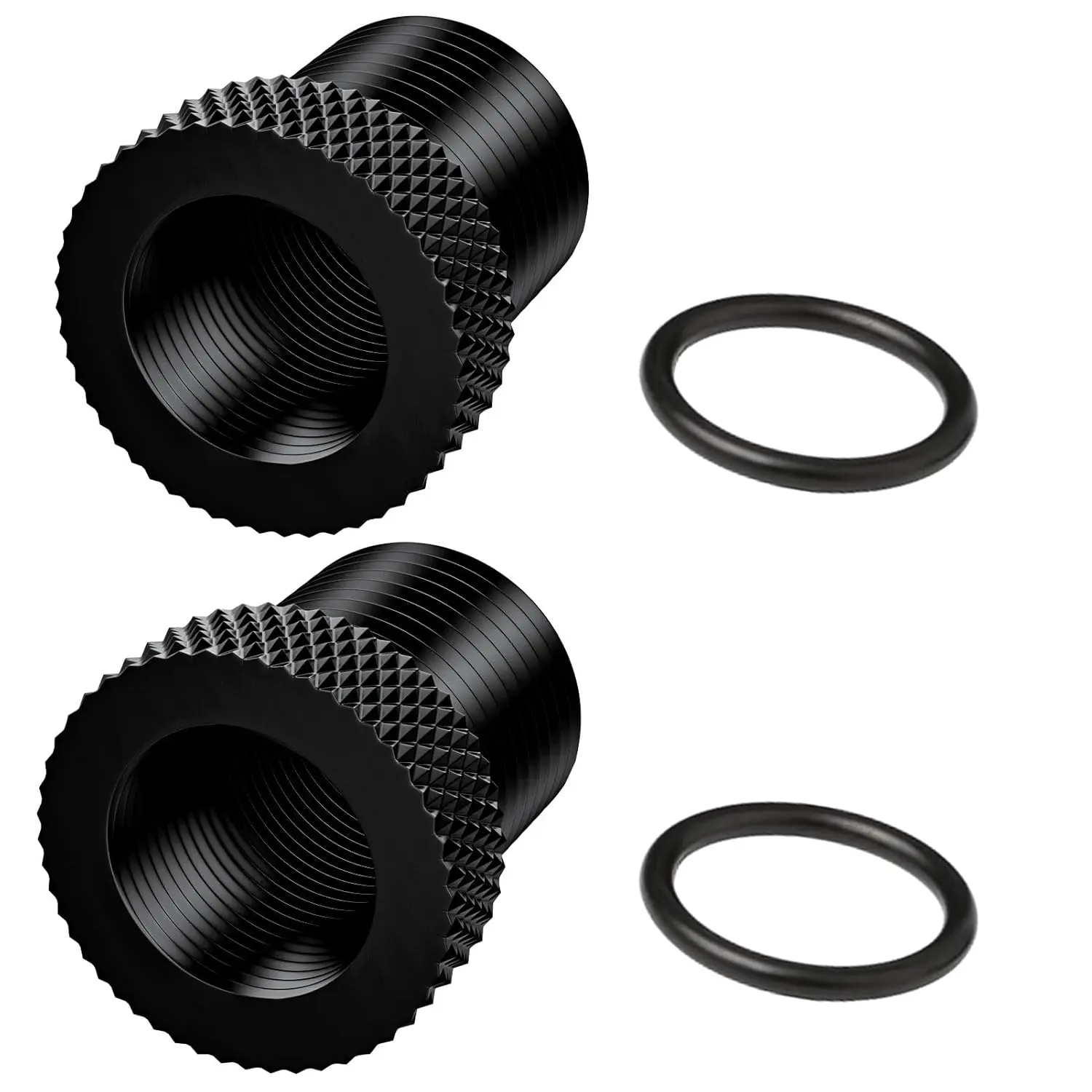2 Pack Steel Thread Adapters with Rubber Washers - 1/2x28 to 3/4x16 Fastener for DIY Projects, Hardware Fixing, Supply