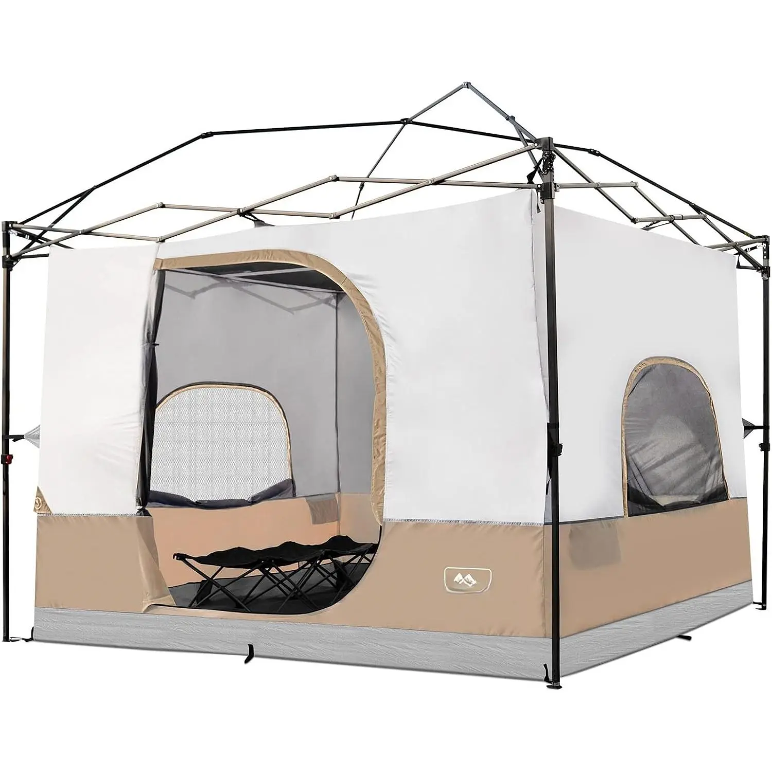 Camping Inner Tent for Pop Up Canopy, Converts 10'x10' Straight  Canopy into Camping Tent–Fully Vented Roof(Top & Frame NOT Included) (Khaki, Classic)