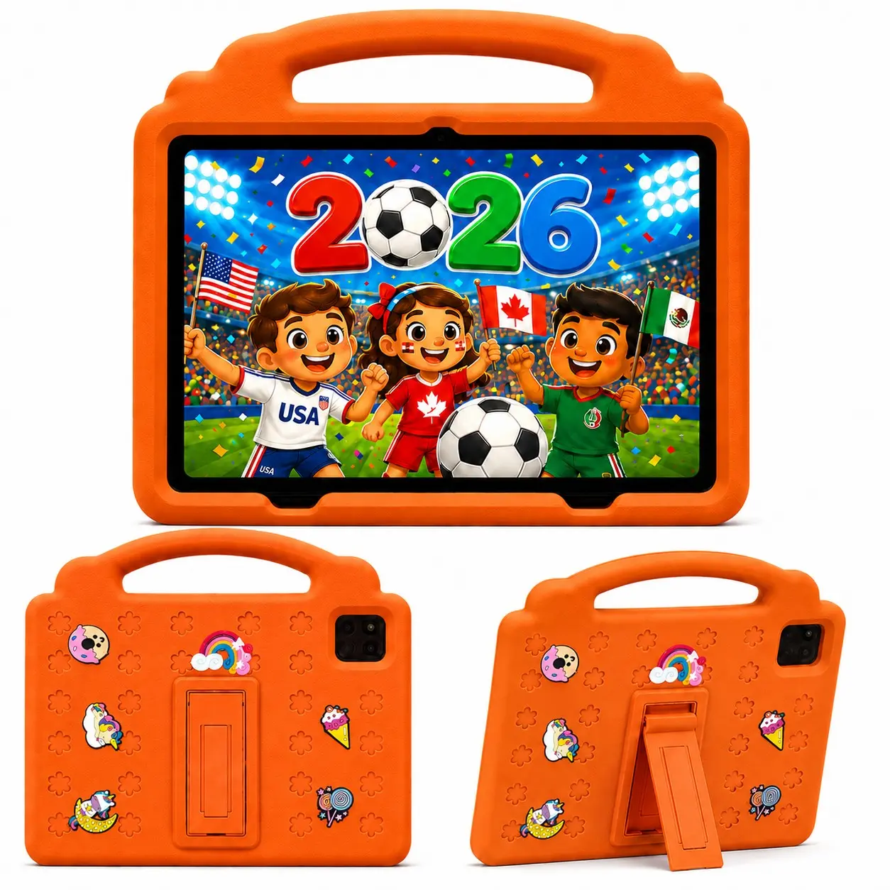 10.1 Inch Kids Touchscreen Tablet, Toddler Tablets, 4GB RAM 64GB ROM, Android 12, Dual Camera, Kid-Proof Case with Handle, WiFi Learning Tablet for Toddlers