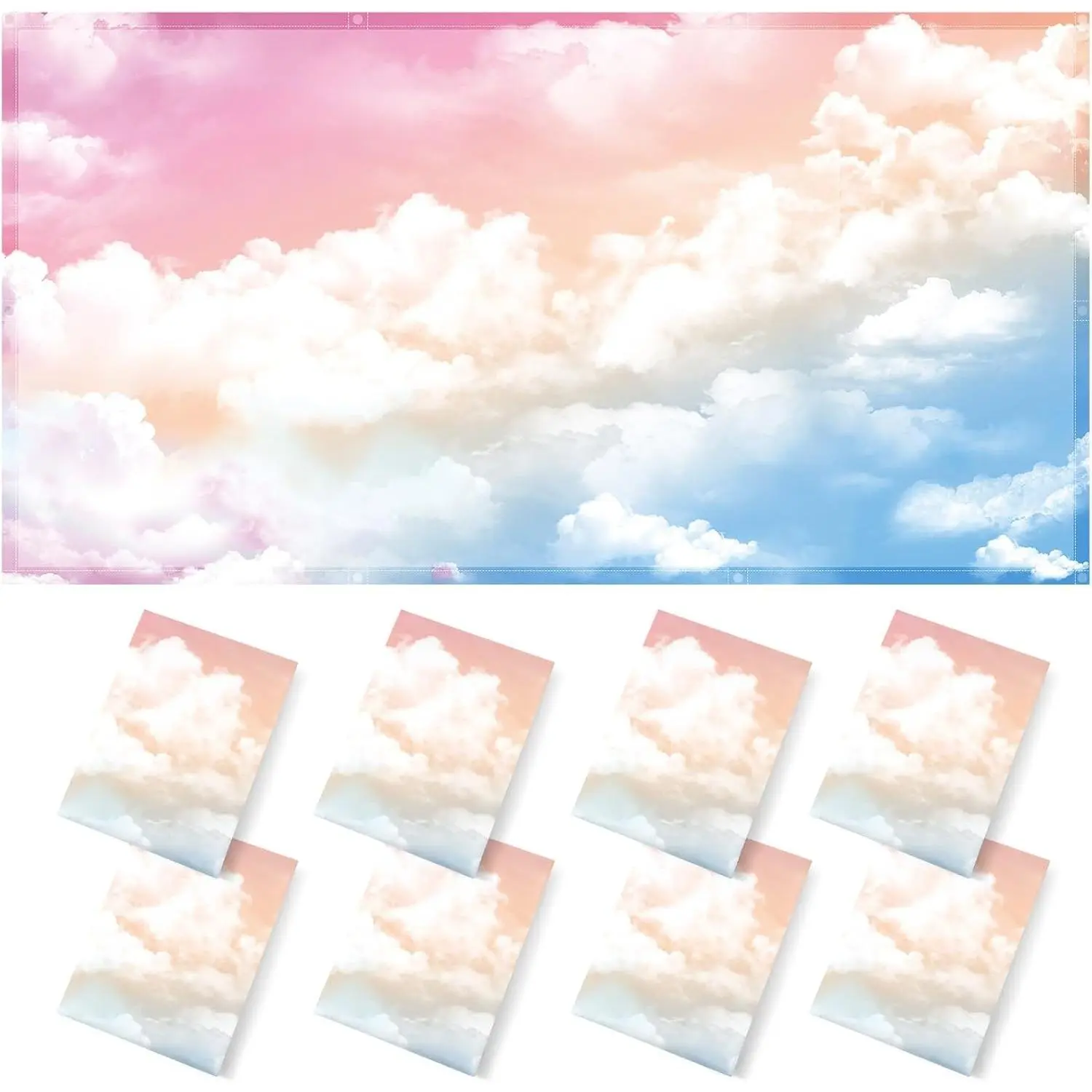 8 Pcs Fluorescent Light Covers - 4 x 2 Feet Covers for Ceiling Lights, 8 x 10 Magnetic Light Filters for Classroom, Office, Hospitals (Rainbow)