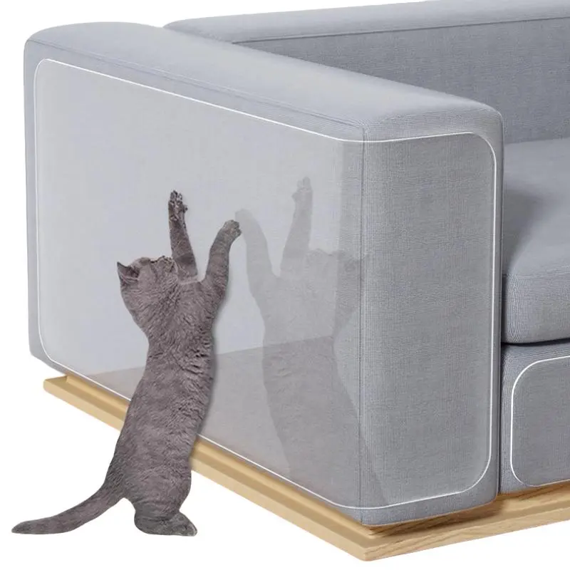 Cat Scratch Furniture Protector, Crystal Clear Couch Guards from Cats, Anti-Scratch Detergent Shield Tape for Sofa Fabric Leather Chairs Door, No Residue Self-Adhesive Pet Claw Deterrent Home