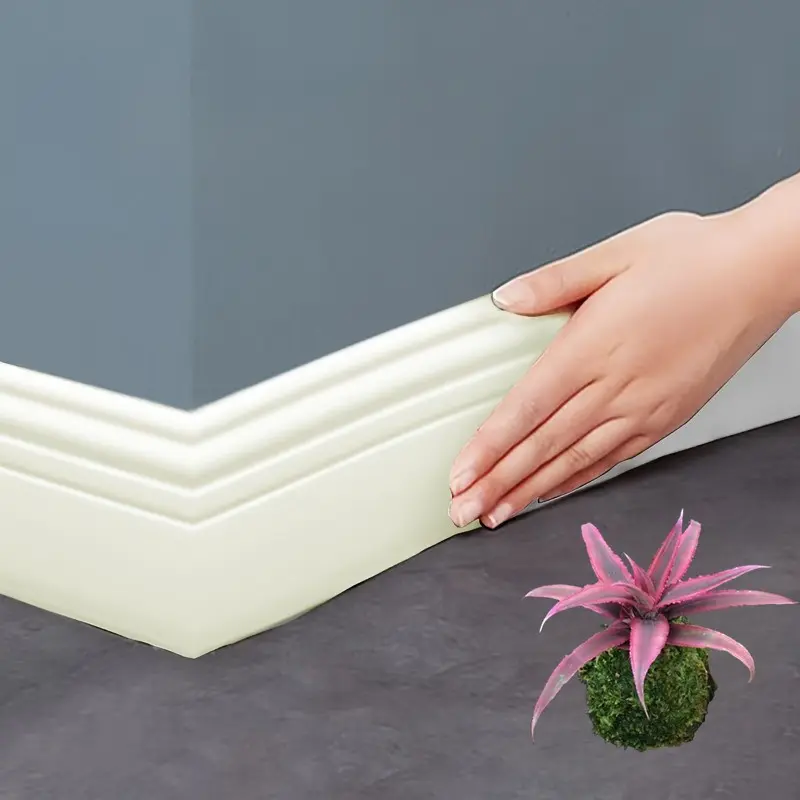 1Roll 3.94 x 118.11/196.85 Inches matte PVC self adhesive skirting board sticker simple elegant durable easy to apply for wall edge decoration Interior Design