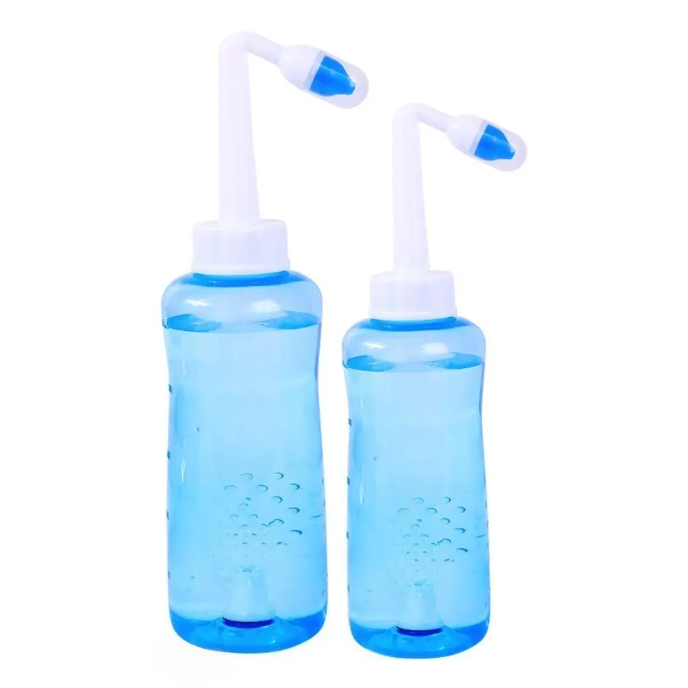 Compact Transparent Lightweight Plastic Nasal Rinse Bottle (300ml/500ml) - Soft Silicone Nozzle, Adjustable Pressure, Leak-Proof Cap, Anti-Backflow, for Sports & Outdoor Travel, Daily Home Care, Post-Nasal Surgery Relief, Allergies, Rhinitis, Daily Home N