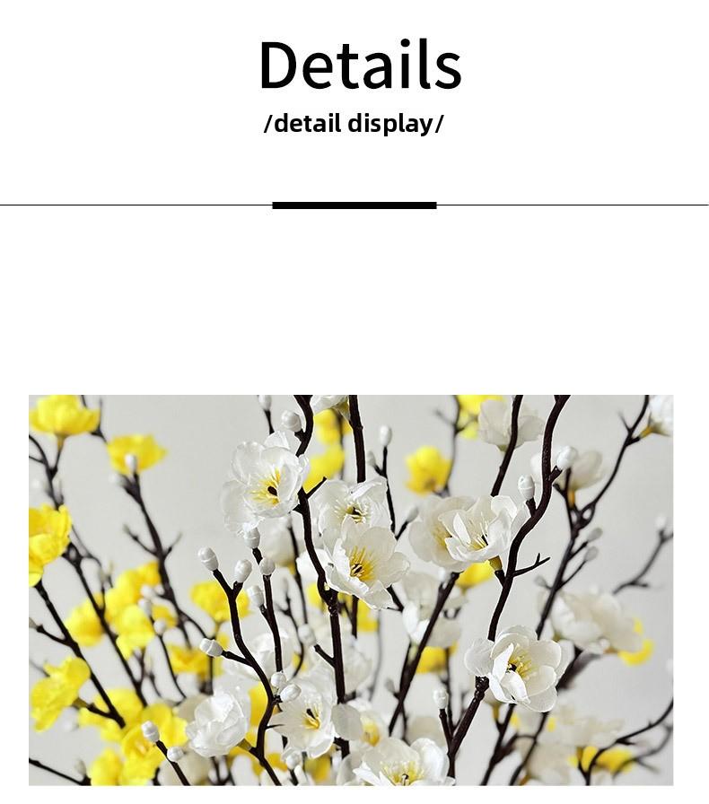 55CM single white mini plum blossom artificial flower for Chinese-style home decoration