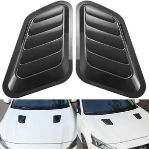 2PCS Universal Car Hood Scoop Vents, Decorative Bonnet Air Flow Intake Trim Cover Kit, Exterior Cooling Engine Air Vents for RV, SUV, Truck, Automotive Accessories