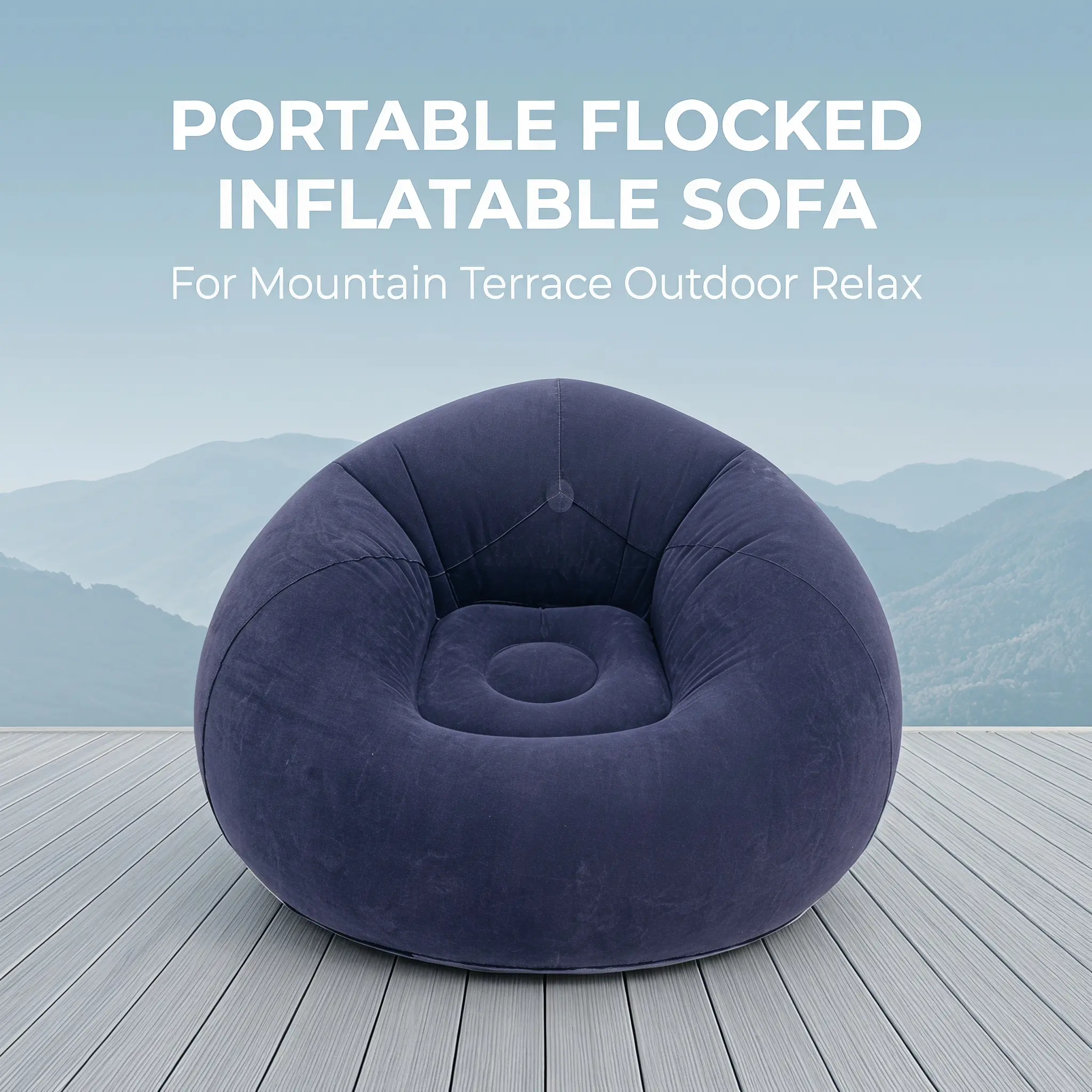Portable Inflatable Boneless Comfy Sofa with Pillow, Hammock-Style Folding Camping Bean Bag for Outdoor Lounging & Sleeping Camouflage Gear