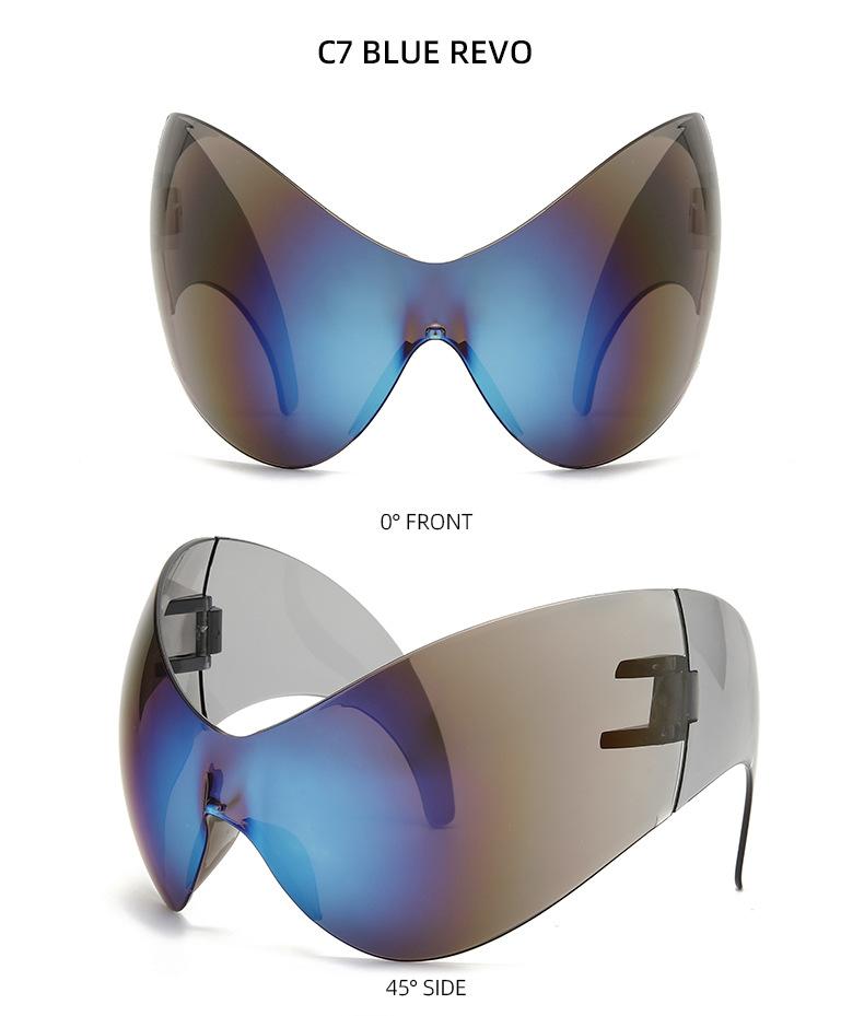Future technology sense oversized punk sunglasses cross-border Y2K one-piece personalized sunglasses