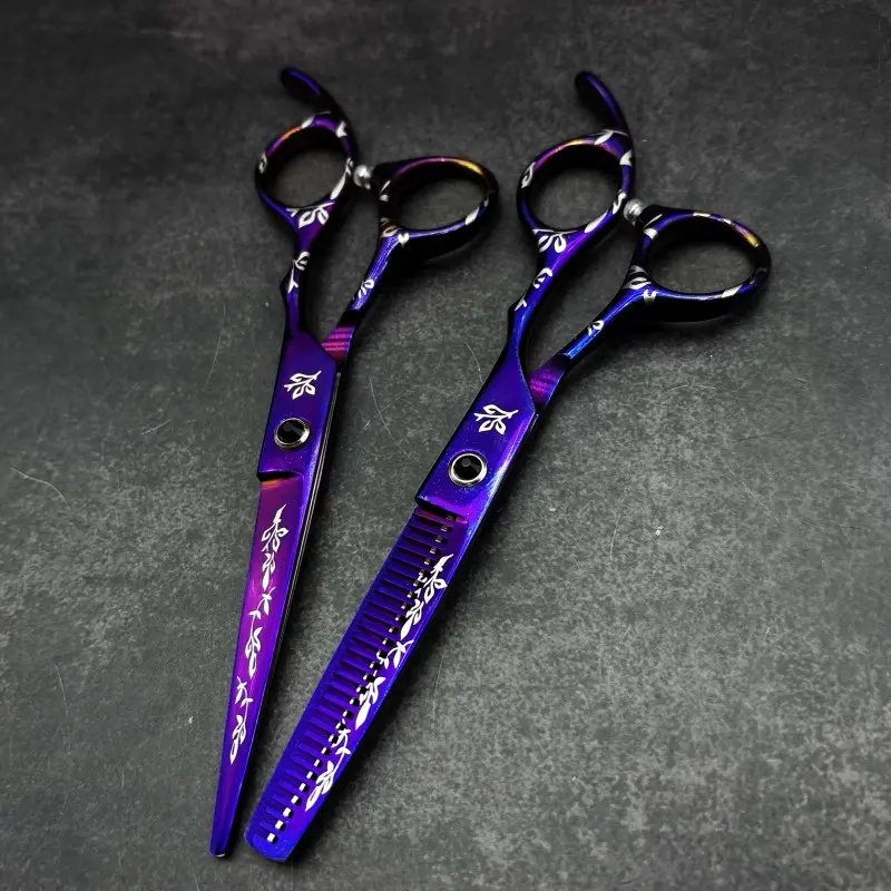 Pattern Haircut Scissors, Flat Cut Thinning Shears, Beauty Tool for Home and Salon, Wingsbro Professional Hairdressing Kit, Salon Equipment
