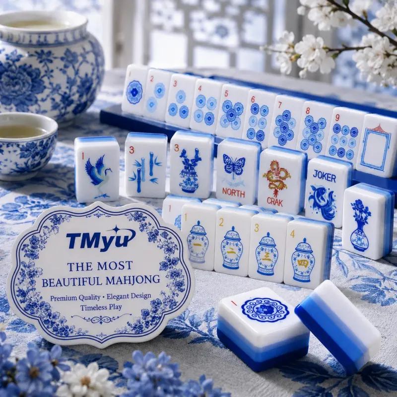 160 PCS Standard Unisex American Mahjong Table Game Set, 4-Layer Acrylic Engraved Blue Tiles, Included Storage Bag & Accessories, Dice, Collectors, Beginners, Complete Game Accessories, Experienced Players, Family Game Nights