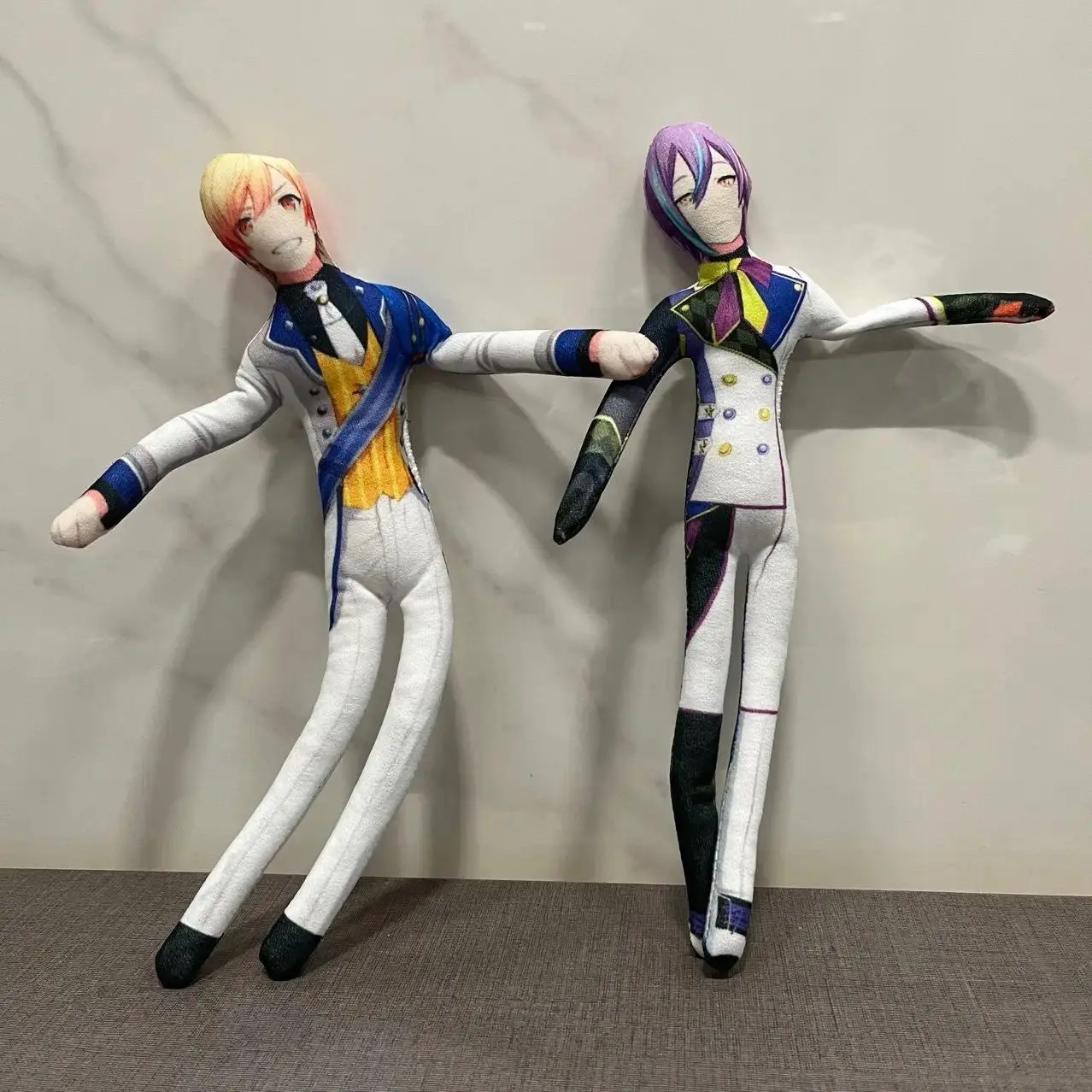 27cm TENMA TSUKASA & Kamishiro Rui Abstract Art Chibi Plush Stuffed Dolls - Skeleton Wire Twistable, Mascot & Character Stuffed Toys, Cartoon Props for Girls
