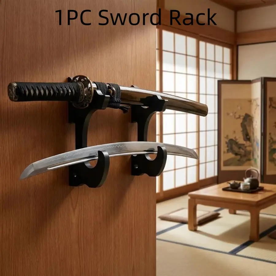 Wall Sword Shelf Support Wooden Japanese Katana Samurai Sabre Decor Shotgun Sniper Rifle Storage Rack Display Holder Organizer Wall Mounted Sword Holder Display Riser
