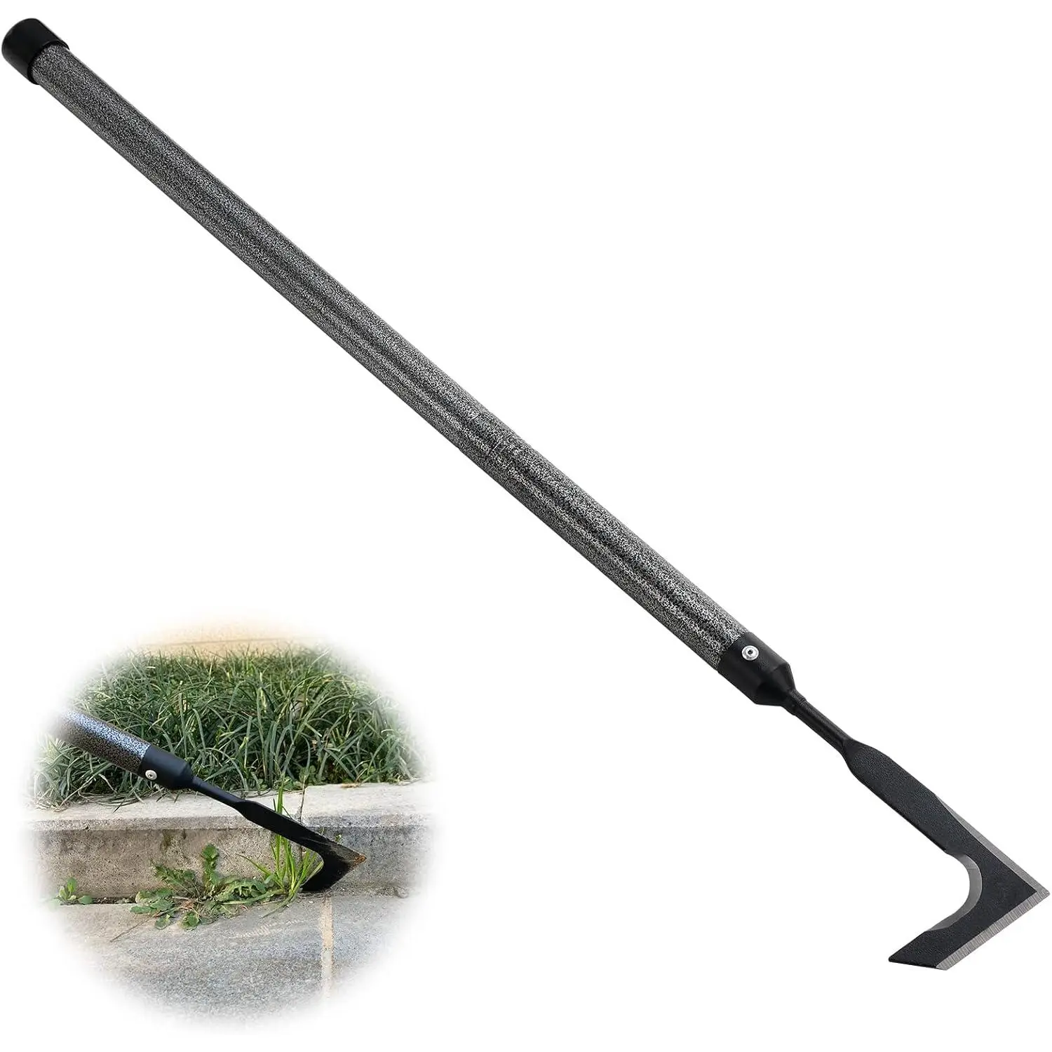 29" Long Manual Crevice Weeding Tool Weed Puller for Sidewalk Paver Deck Boards, Crack Weeder Crevice Weeding Tool Metal Handle