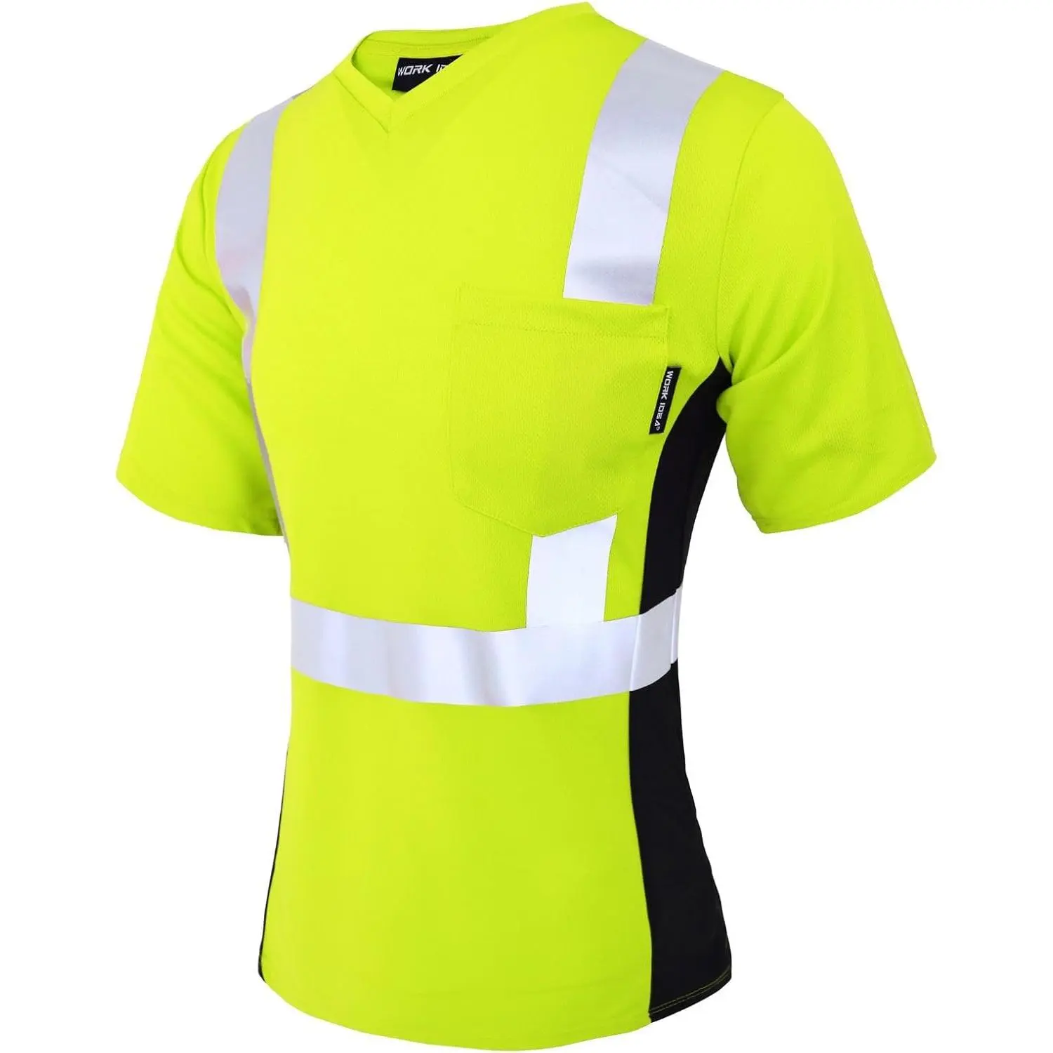 Women's Short Sleeve Safety T-Shirt with Reflective Tape, High Visibility, Practical Outdoor Protective Gear for Construction, Short Sleeves